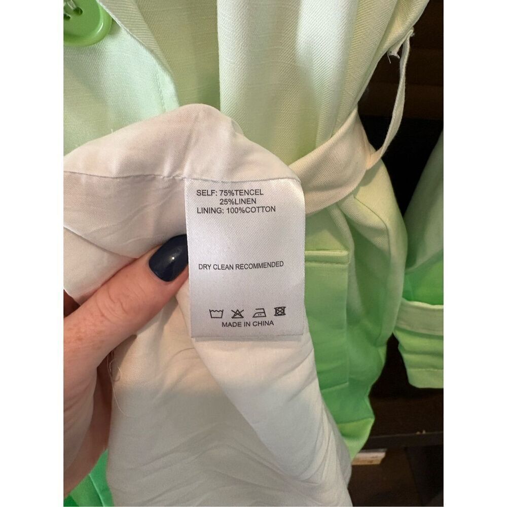 NWT Pippa The Label Beatrix White & Green Trench Coat Size Small - Picture 6 of 7